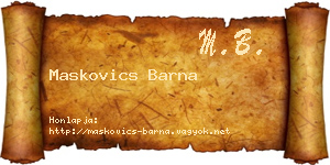 Maskovics Barna névjegykártya